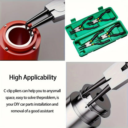 4 Pcs Snap Ring Pliers Set, 7 Inches Internal/External Heavy Duty for Ring Remover Retaining Straight Bent Lock Pliers Set - AliExpress