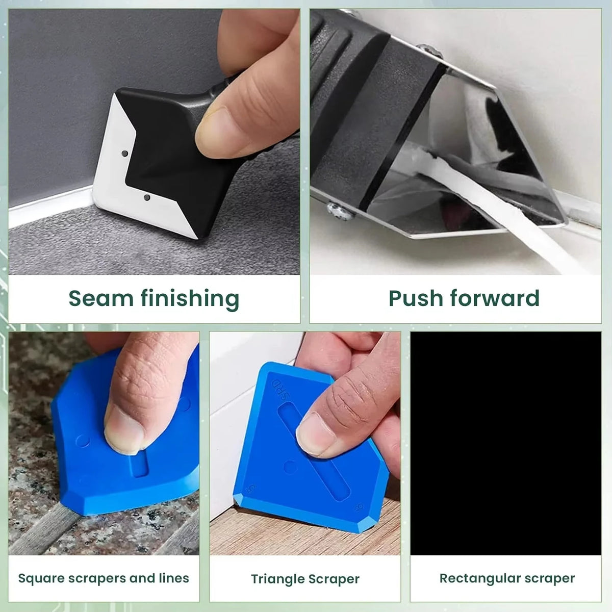 9 in 1 9pcs Silicone Remover Sealant Smooth Scraper Caulk Finisher Grout Kit Tools Floor Mould Removal Hand Tools Set