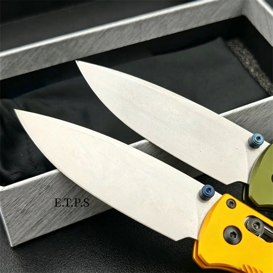 BM535BK-07 Bugout Axis Lock Folding Knives D2 Blade with Aluminum Handle Drop Point Blade Outdoor Camping Hunting Pocket Knives