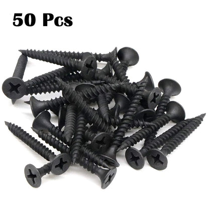50pcs M3.5 Black Steel Small Phillips Flat Countersunk Cross Round Pan Head Self-tapping Wood Screws DIY Carbon Steel Screws