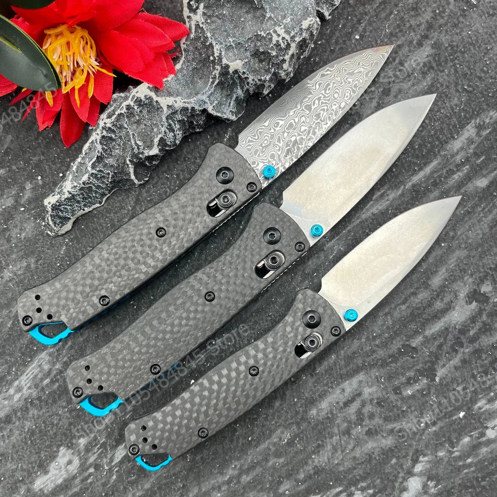 BM 535/533-3 Bugout AXIS LOCK Outdoor Folding Blade Knife Pocket Wilderness Adventure Backpacking Utility Cutter Carbon Fiber Durable Handle Camping Hiking Fishing Compact Tools Gift