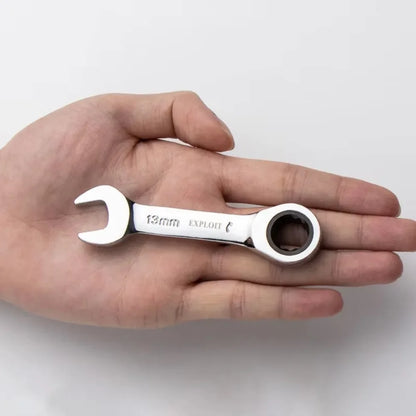 1 PCS Short Handle Quick Ratchet Wrench Opening Torx Dual-purpose Wrench Two-way Labor-saving Auto Repair Hardware Wrench Tool