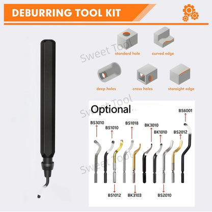 Deburring Tool Metal Handle with 1/10/11 Swivel Blades Burr Removal Reamer Tool for Plastic Metal Copper PVC Resin 3D Printing