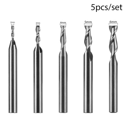 1/5pcs Steel 1-12mm Machine Tool Wood-Cutter Tools Woodworking Drill Bits CNC Straight Shank Milling Cutters Mill Cutter