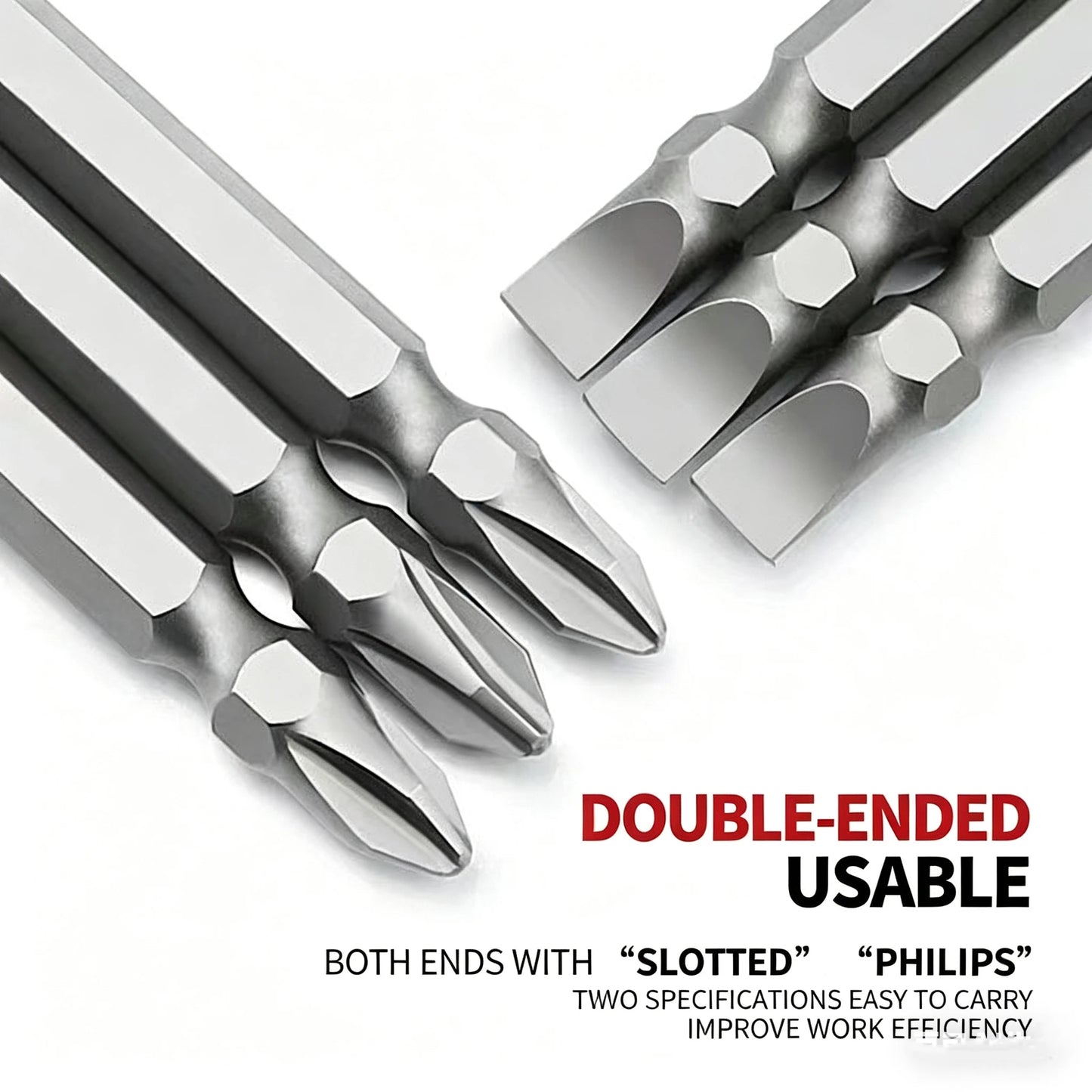 Premium S2 Alloy Steel 2-in-1 Screwdriver Bits High Hardness Strong Magnetic Cross Slotted Bit Set for Home & Car Repair