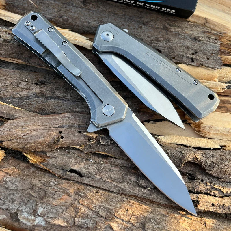 Tactical  Pocket knife D2 Steel Blade knife with Pocket clip  Folding knife Outdoor hiking camping self defense knife EDC Knife
