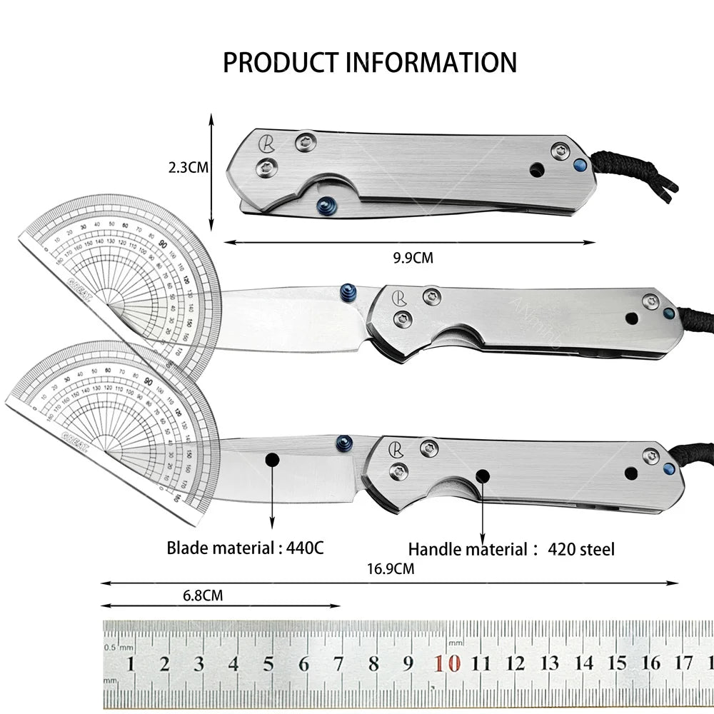 Chris Reeves Folding Knife, Outdoor Multifunctional Knife, Folding Knife Made of High Hardness Stainless Steel Knives Tool