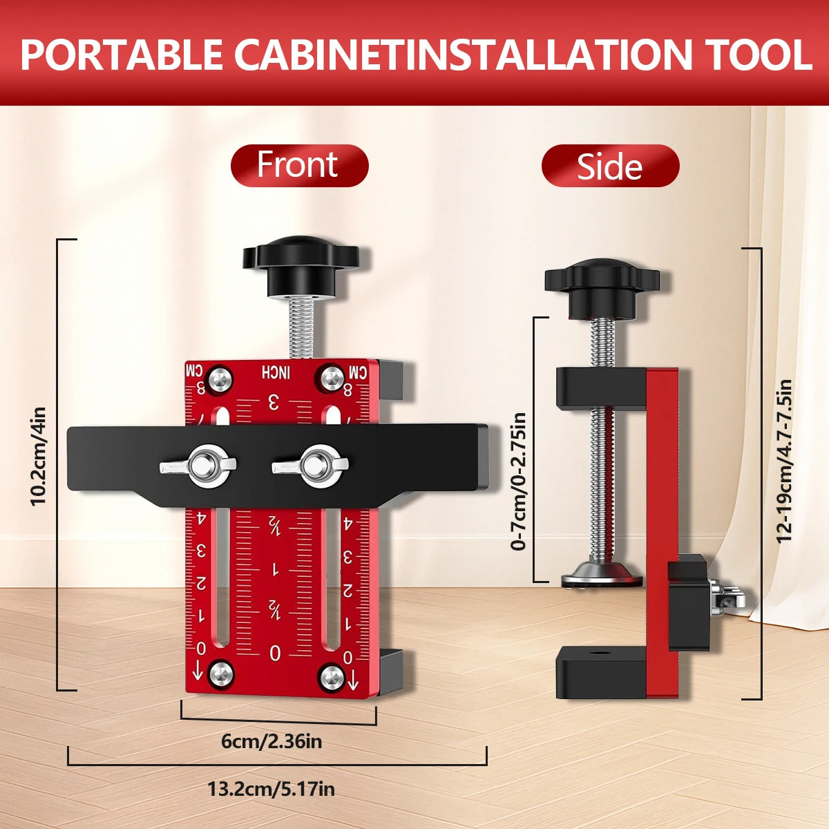 Cabinet Door Installation Positioner Aluminum Alloy Cabinet Hardware Jig Compatible for Most Cabinet Doors Effortless Alignment