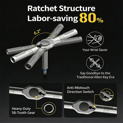 24 in 1 Magnetic Screwdriver Set Magnetic Compact and Portable Ratchet Screwdriver with Reversible High Torque Drive Handle