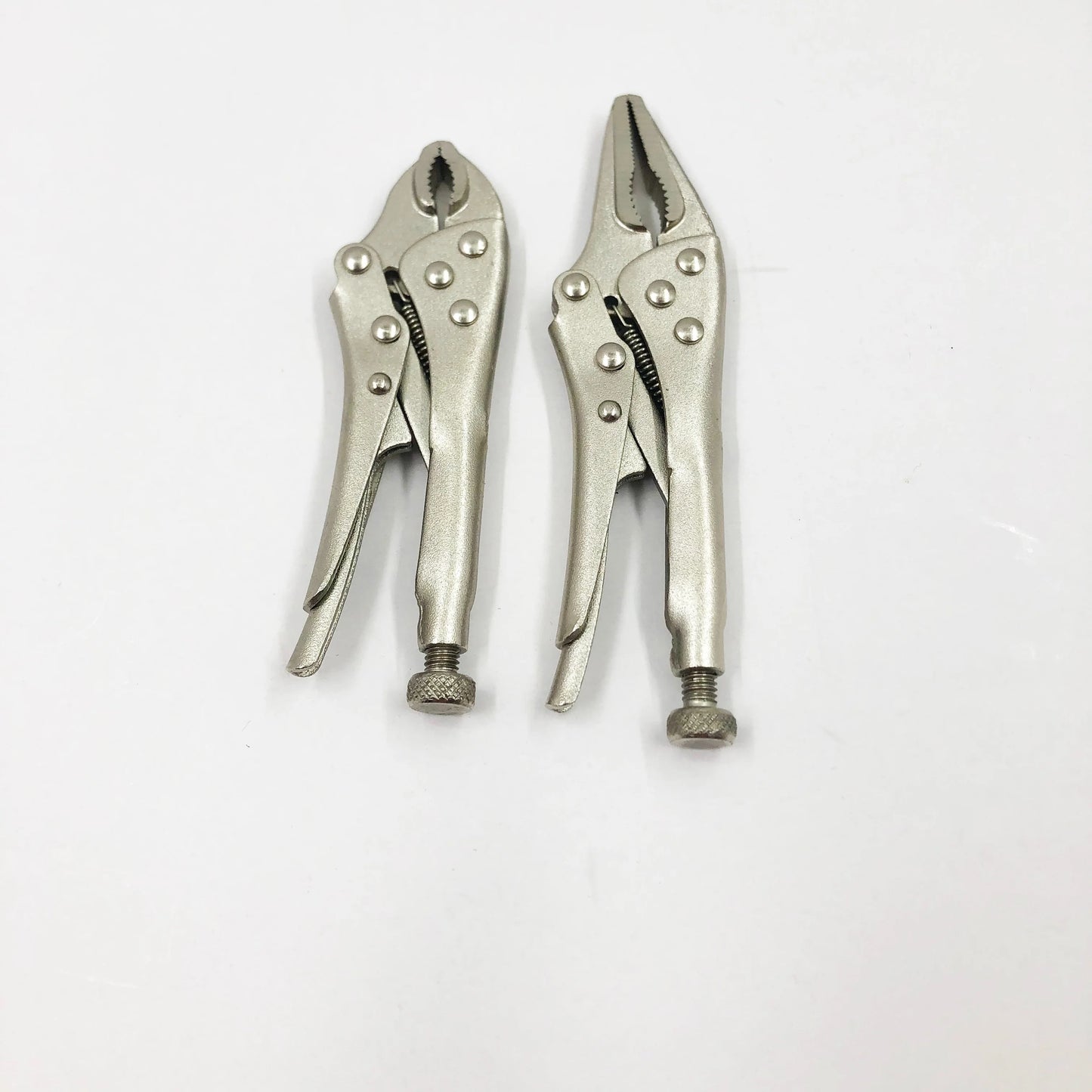 2Pcs/set Mini Vice Grip Style Locking Pliers 5' Long Nose and 4' Curve Jaw Labor-saving Clamp Welding Clamp Home Hand Tools