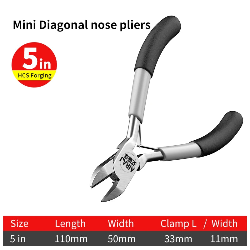 Mini Pliers Diagonal Pliers Round Bent Needle Nose Cutter Handcraft Beading Insulated Plier for DIY Small Jewelry Pliers Tools