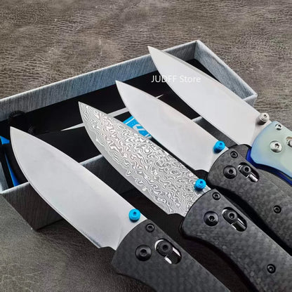 Outdoor Pocket Knife - BM 535/ 533-3 AXIS Multifunctional Folding Knife, Utility Folder Tools, Carbon Fiber/ G10 Handle, with Pocket Clip, for Camping, Adventure Exploration, Hiking, Portable Fruit Cutter