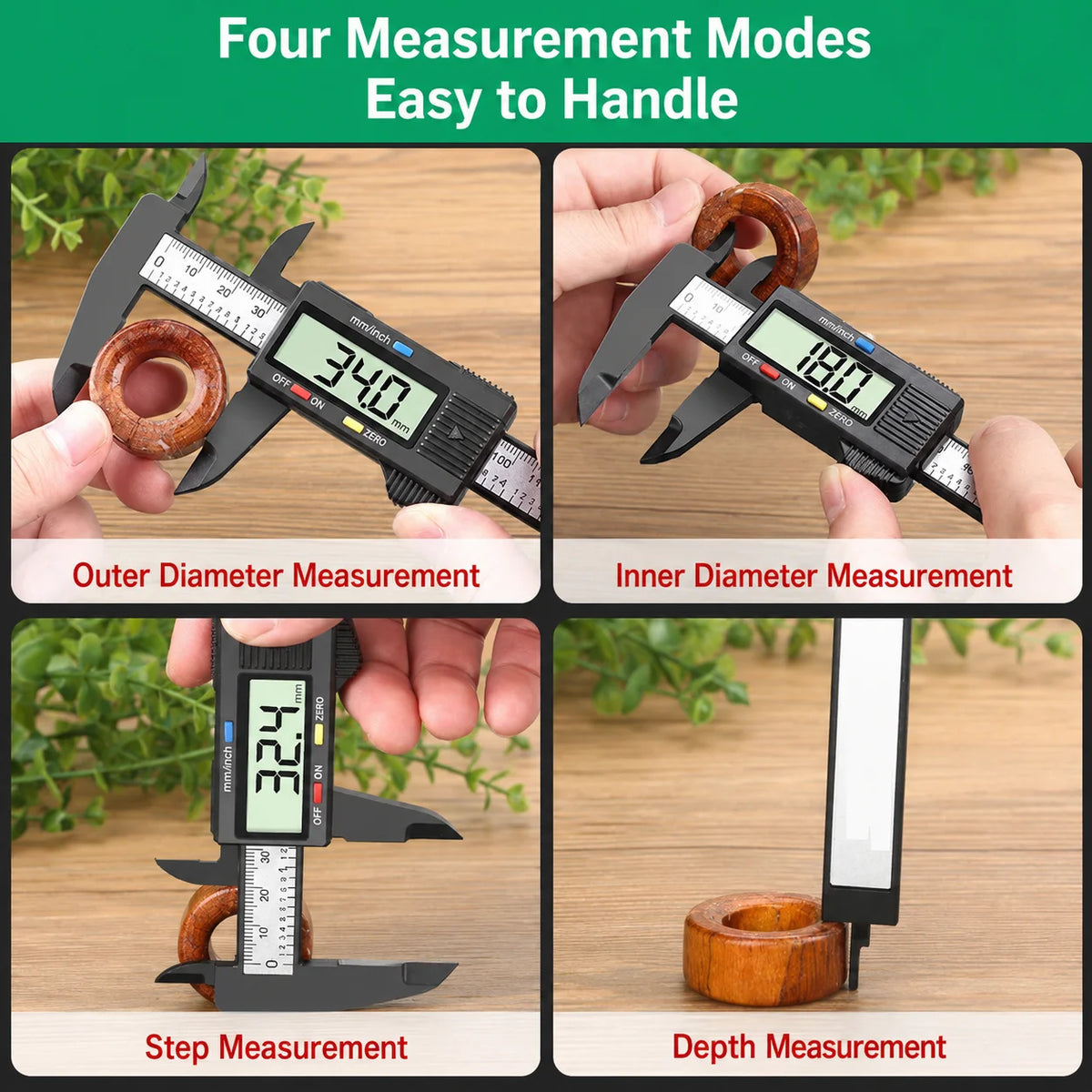 0-150mm Dual Unit Carbon Fiber Digital Vernier Caliper,MM/Inch, Inner&Outer Diameter Measuring Tool for Jewelry and Hardware