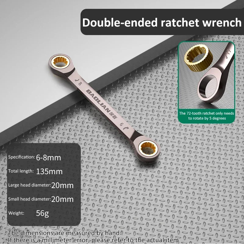 1Pc Dual-use Torx Wrench 6MM-27MM Dual Directional Plum Blossom Ratchet Wrench Universal Spanners for Car Repair Tools Hand Tool