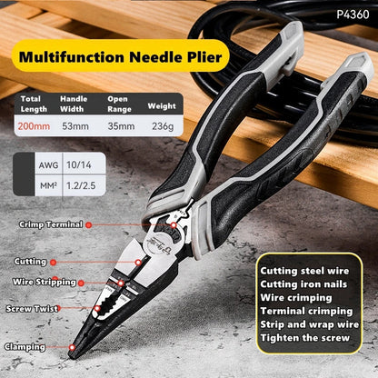 Multifunctional Universal Diagonal Pliers Needle Nose Pliers Hardware Tools Universal Wire Cutters Electrician Repair Pliers