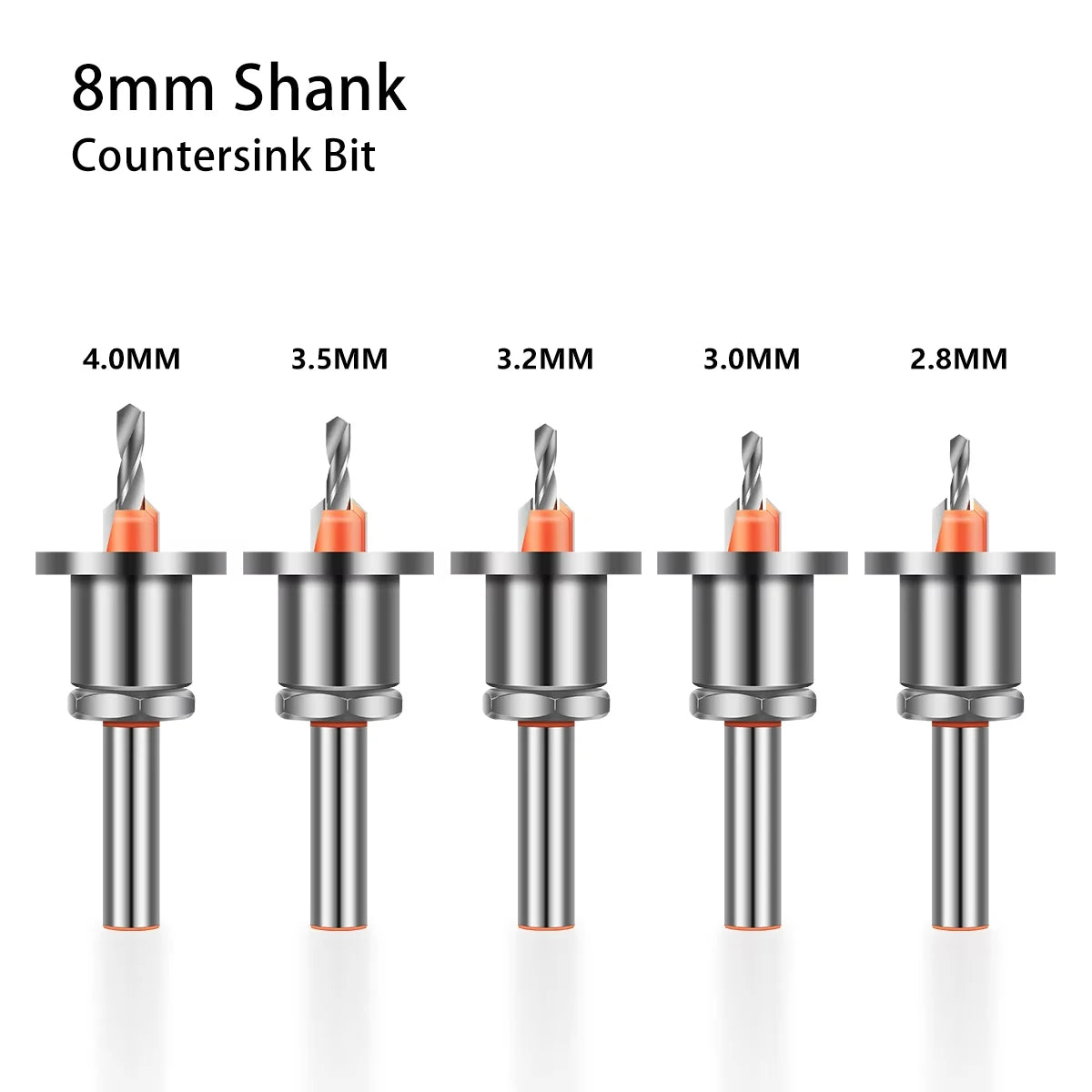 8mm Shank Countersink Drill Bit With Stop Alloy Head Taper Hole Step Drill For Wood Screw Installation Woodworking Drilling