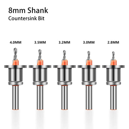 8mm Shank Countersink Drill Bit With Stop Alloy Head Taper Hole Step Drill For Wood Screw Installation Woodworking Drilling