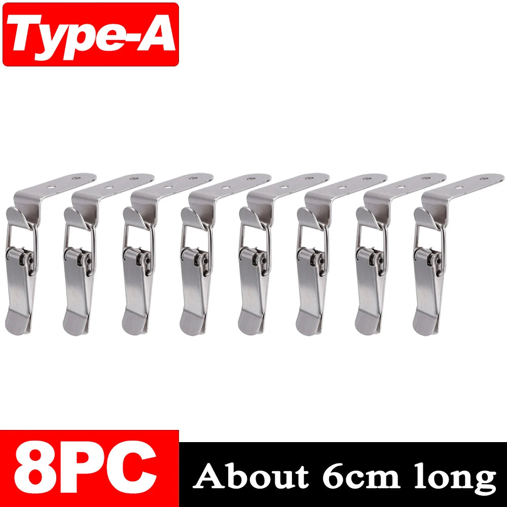 90 Degree Duck Mouth Hasp Lock Silver Metal Spring Hook for Wood Box