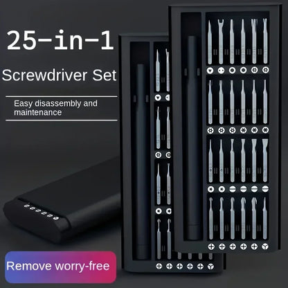 Mini 25 in 1 Precision Screwdriver Set with Magnetic Head and Compact Storage Box. Easy To Access and Carry