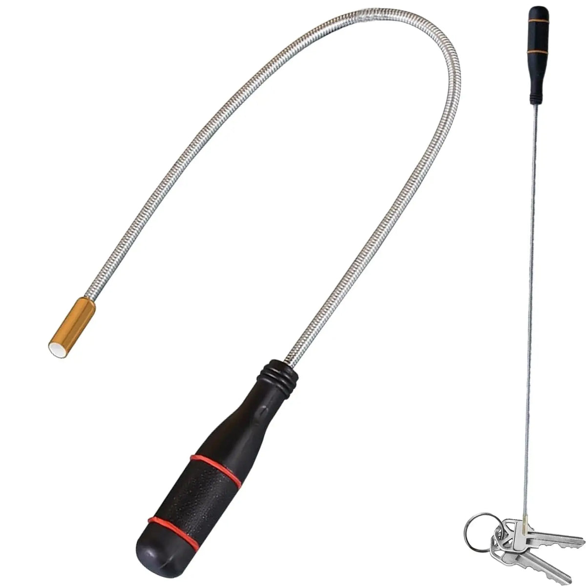 Bendable Magnetic Pickup Tool Non-Slip Handle Flexible Magnet for Picking Up Screws and Nuts Ideal for Garage and Car Repair