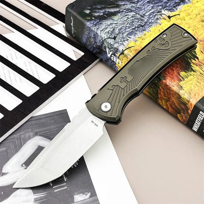 High-Quality 229 Pocket Folding Knife with D2 Blade and T6 Aluminum Handle—EDC, Camping, Outdoor, Pocket Knife for Exploration, Cutting, Mountaineering, Rescue, Fishing, Hiking, and More—Multipurpose Tool and Gift