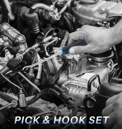 4PCS 165mm Blue Car Oil Seal Screwdriver Set Hose Removal Hook Set O-Ring Seal Gasket Puller Remover Pick Hooks Repair Tools