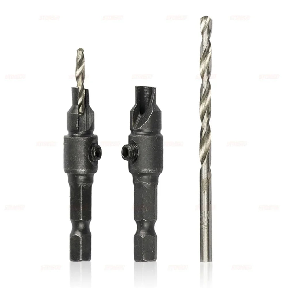 5Pcs Conical Drill Bit Countersink Woodworking Drilling Pilot Holes HSS Universal Counterbore Cutter Screw Hole Drill