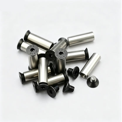 6pcs Stainless Steel Internal Hex Countersunk Knife Handle Locking Screws Bolts Rivets DIY Knife Making Handle Scale Fastener Replacement Hardware Accessories