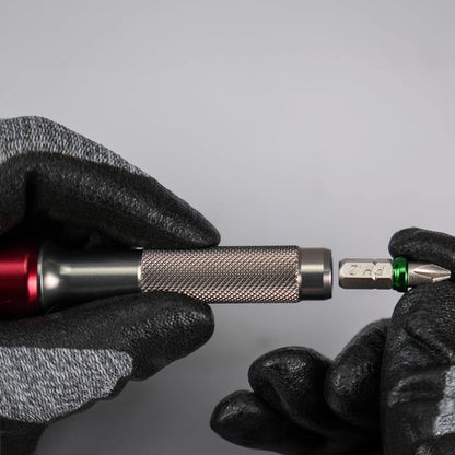 Rafford Screwdriver Bit Driver Pocket EDC 90° Pivot Retractable Lever for Extra Torque  Interchangeable 1/4" Hex Bit Repair Tool