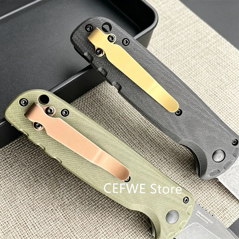 Premium BM 4300BK-02 CLA EDC Pocket Folding Knife D2 Steel Non-slip G10 Handle with Clip Daily Carry EDC Outdoor Camping Gear