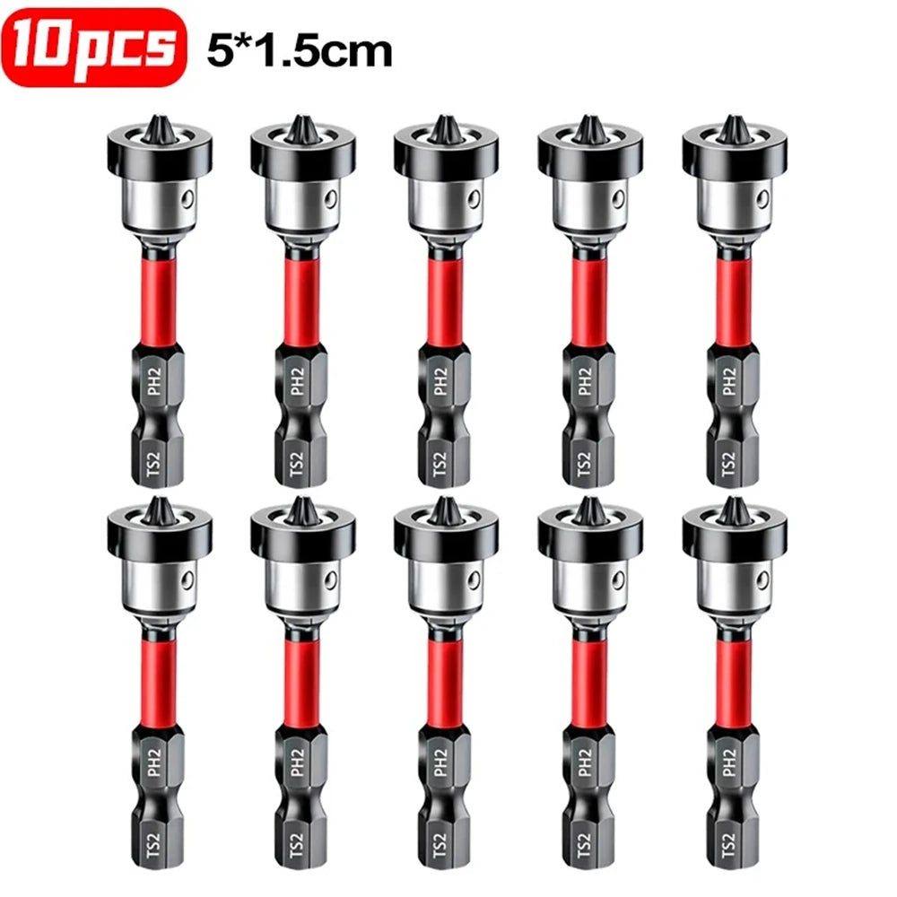 Magnetic Positioning S2 Screwdriver Bit,Drywall Screw for Plasterboard Gypsum Board Locating,1/4" Hex Shank Screw Batch Head PH2