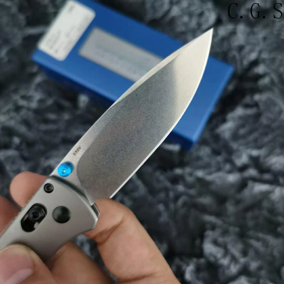 BM 535 TC4 Bugout AXIS Folding Knife D2 Blade TC4 Titanium Alloy Handle Outdoor Hunting Camping Knives Safety Pocket EDC Tools