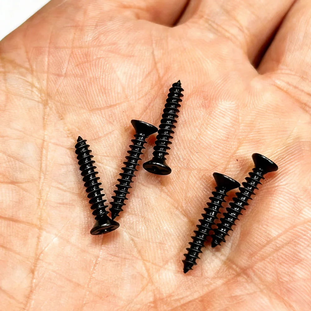 380 Black Self-Tapping Screws (6mm, 8mm, 10mm, 12mm, 14mm, 16mm, 18mm, 20mm), Wood Screw Locking Kit
