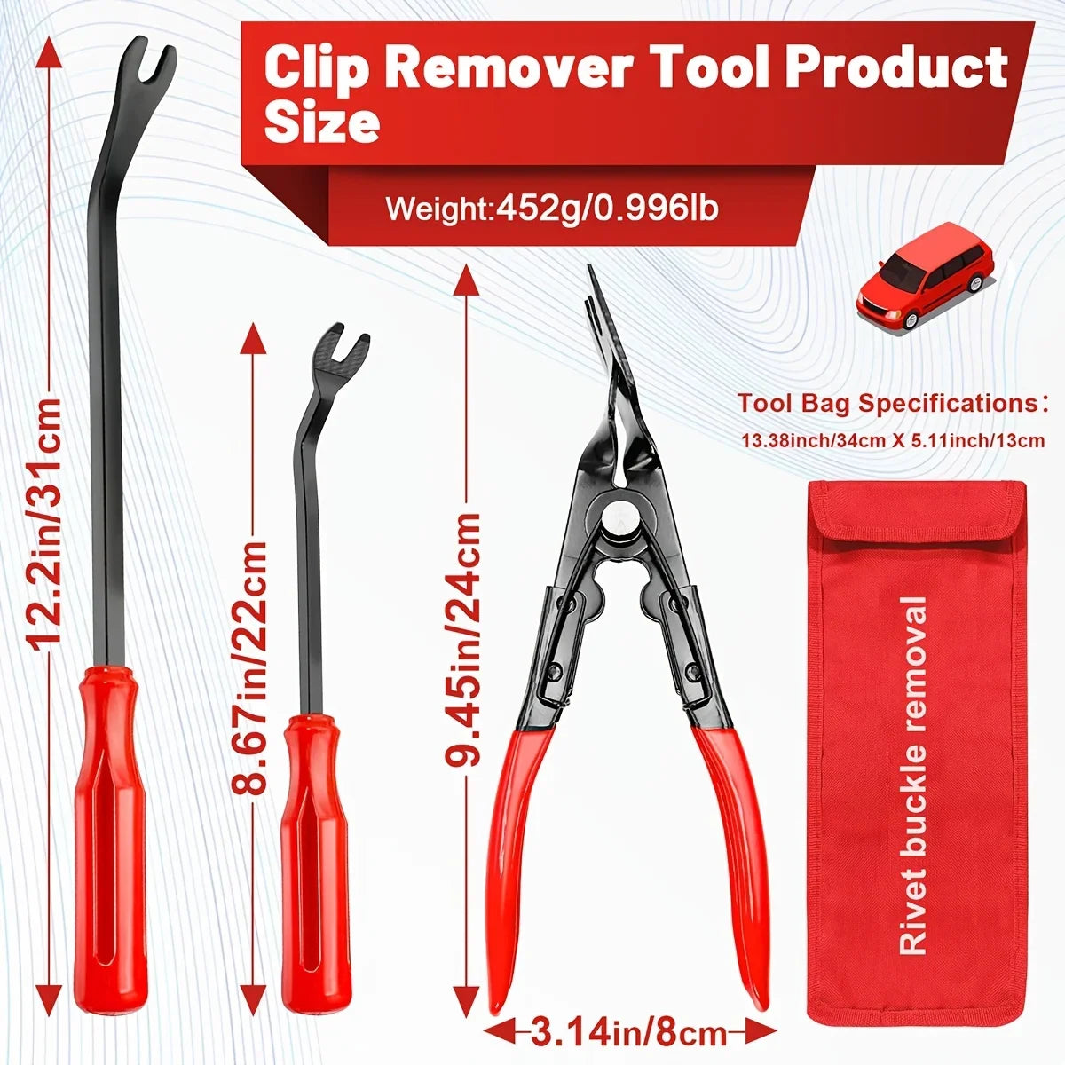 4Pcs Car Clip Pliers Set Fastener Removal Tool, Auto Trim Removal Tool Kit Pry Tool Set Car Door Panel Dashboard Repair Kit.