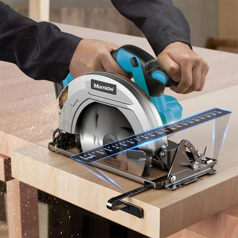 7Inch Brushless Circular Saw 5000RPM Cordless Handheld Adjustable Cutting Depth Woodwork Saw For Makita 18V Battery Pin