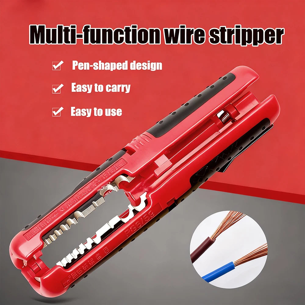 Multifunctional Cable Wire Stripper Cutter Pliers Hand Tool Hardware Tool Portable Anti-skid Handle Strip Pen Clip
