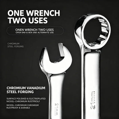 WEELEE 6-32mm Combination Wrench Metric Plum Blossom Ring Open-ended Spanner Hardware Parts Automotive Repair Wrench Hand Tools