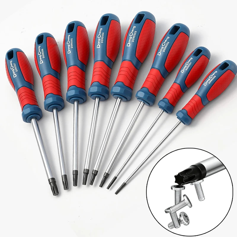 Torx Screwdriver Set T8 T10 T15 T20 T25 T27 T30 T40 CR-V Chrome Vanadium Magnetic Tip Anti Rust TPR Handle High Torque Star Tool