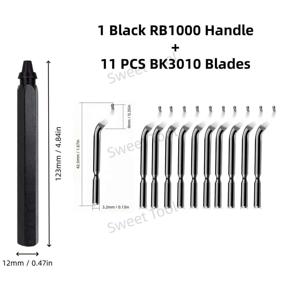 Deburring Tool Metal Handle with 1/10/11 Swivel Blades Burr Removal Reamer Tool for Plastic Metal Copper PVC Resin 3D Printing