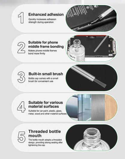 RELIFE G-22 18ml Double-sided Adhesive Primer Built-in Brush Threaded Mouth for Phone Frame Car Plastic Glass Repair