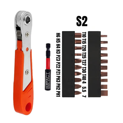 Right Angle Screwdriver Set T25, Mini Ratcheting 90 Degree Offset Wrench Kit, Pocket Tool for DIY Repair, Low Profile Bit Socket