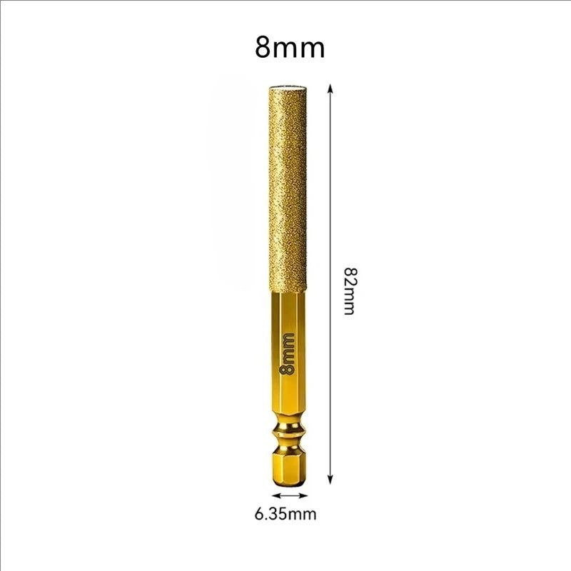 Hex Shank Diamond Core Bit Set - Dry Drilling for Ceramic Tile Granite Marble, Vacuum Brazed Hole Saw, No Water Needed