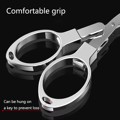 1pc Mini Carbon Steel Folding Scissors – Portable Fishing Line Cutter & Multifunctional Sewing Thread Trimmer for Tackle Box
