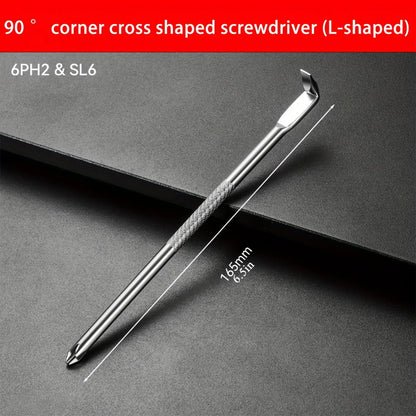 L Shaped Screwdriver Set - Right Angle Phillips and Flat Head, 90 Degree Screwdriver for Tight Spaces, Angle Screwdriver Tool
