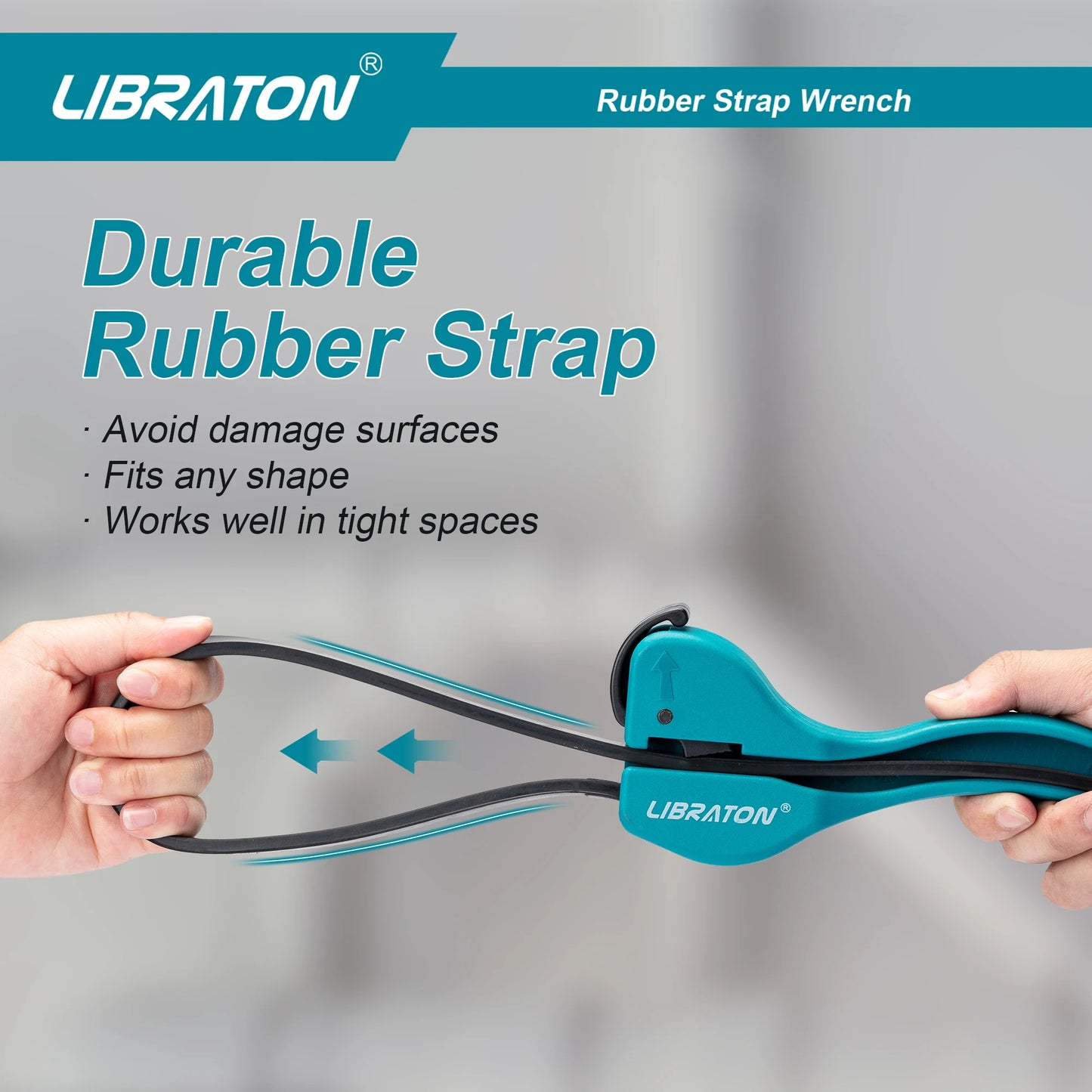 LIBRATON 1PC Multifunctional Belt Wrench Adjustable Rubber Strap Jar Wrench Tool Opener Wrench Cartridge Pipe Oil Filter Tool