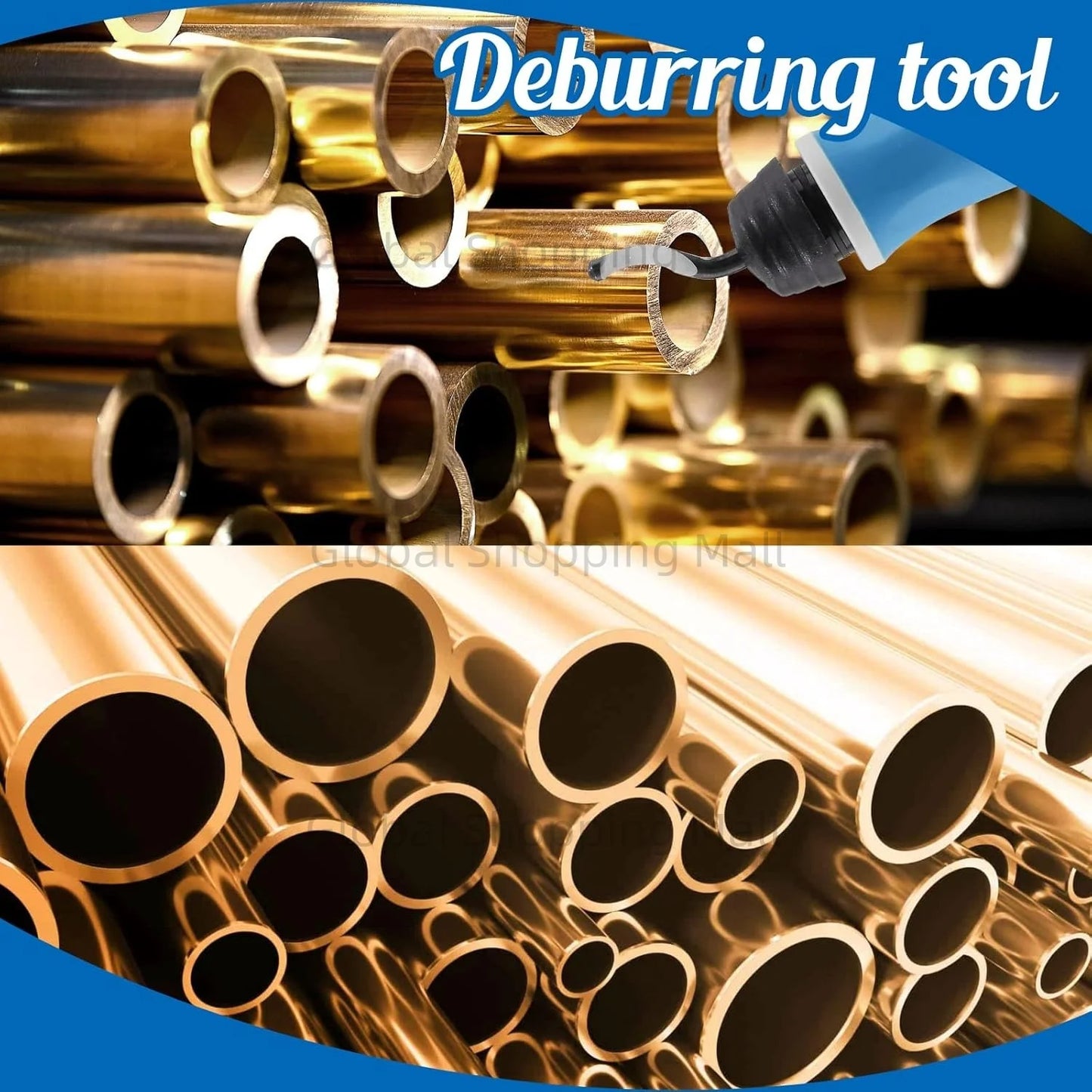 Deburring Tool Set NG1000 with 11 High Speed Steel Swivel Blades 360 Degree Rotary Head for Metal Resin Alu Copper Plastic PVC