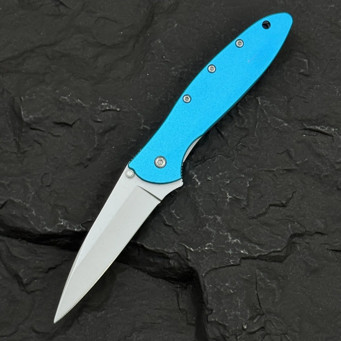 KS Leek 1660 Aluminum Folding Knife with 8Cr13Mov Blade Window Breaker Self-defense and Protection Tool Outdoor Fishing Knife