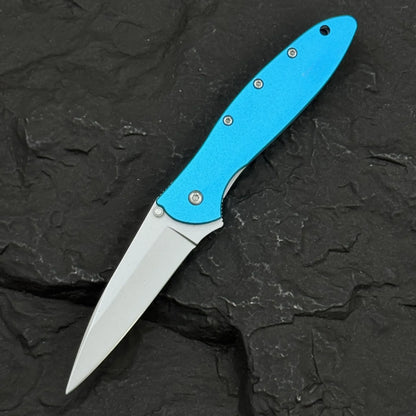 KS Leek 1660 Aluminum Folding Knife with 8Cr13Mov Blade Window Breaker Self-defense and Protection Tool Outdoor Fishing Knife