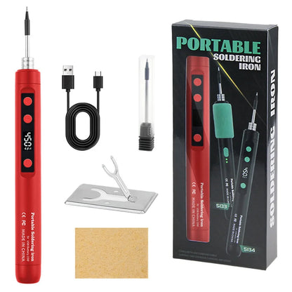 5V/15W Digital Display Soldering Iron Welding Repair Tool Cordless USB Soldering Iron Adjustable Temperature Speed Heating
