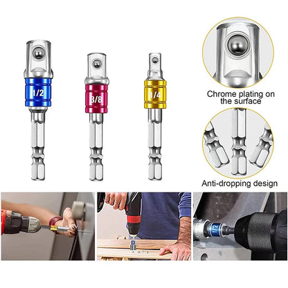 Internal Hexagonal Handle Universal Drill Bit Screwdriver Impact Socket Adapter Drill Bit Kit 1/4 "3/8" 1/2 "Hexagonal Handle